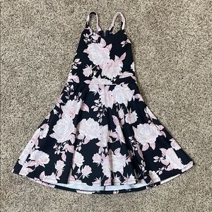 Speechless Black and Pink Floral Kids Dress